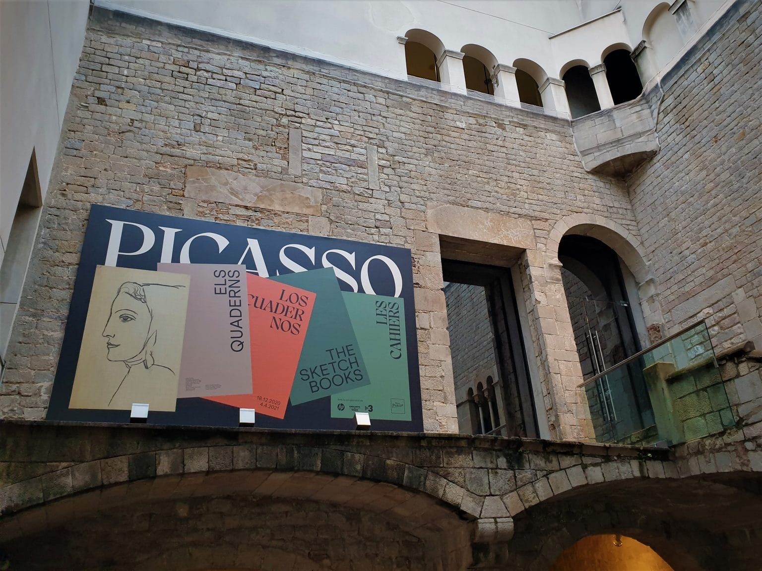 Picasso museum in Barcelona, entrance to the temporary exhibition