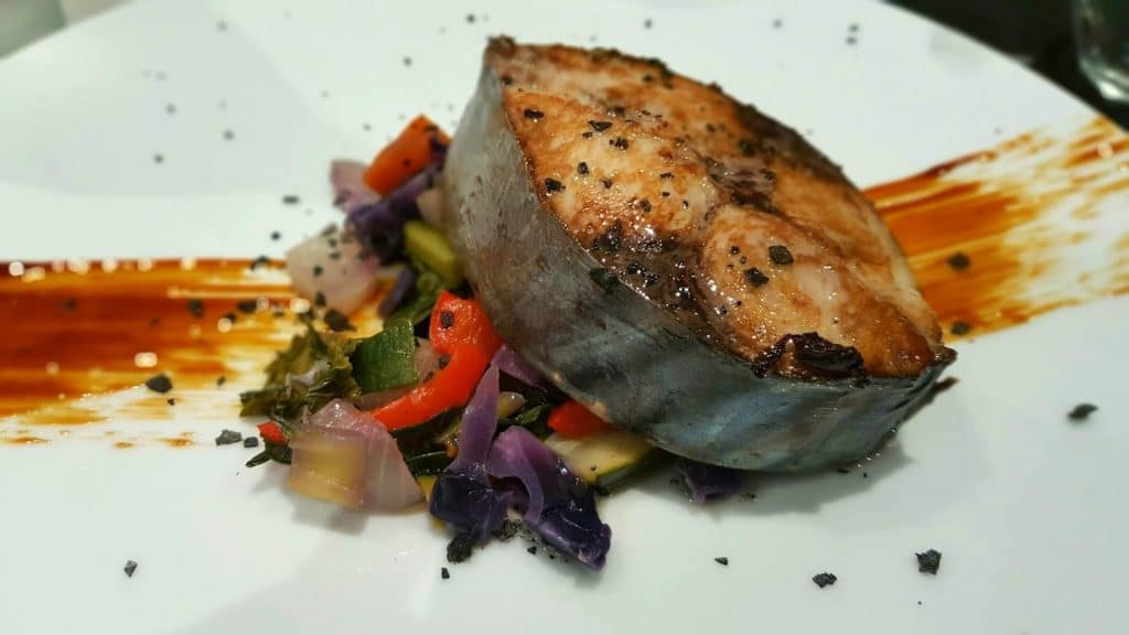 mackerel with vegetables, Barcelona food tour.